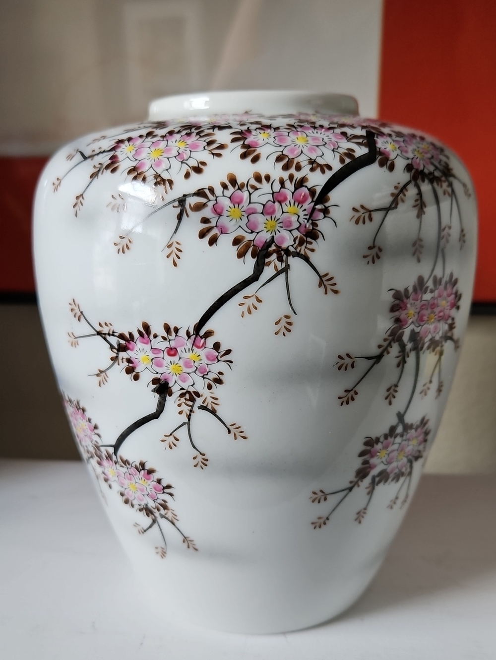 Lotus Flower 6” Vase Handcrafted In Japan Lusterware Vintage
